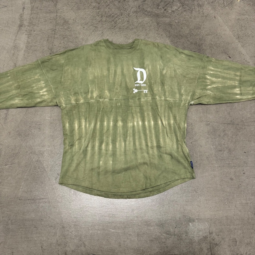 Disney Spirit Jersey Disneyland Resort Olive Green Tie Dye Long Sleeve Small